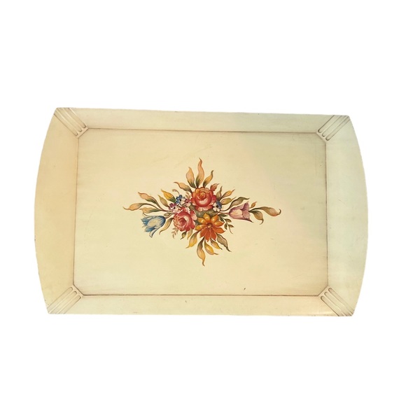 Wooden Tole Hand Painted Tray - Picture 4 of 7